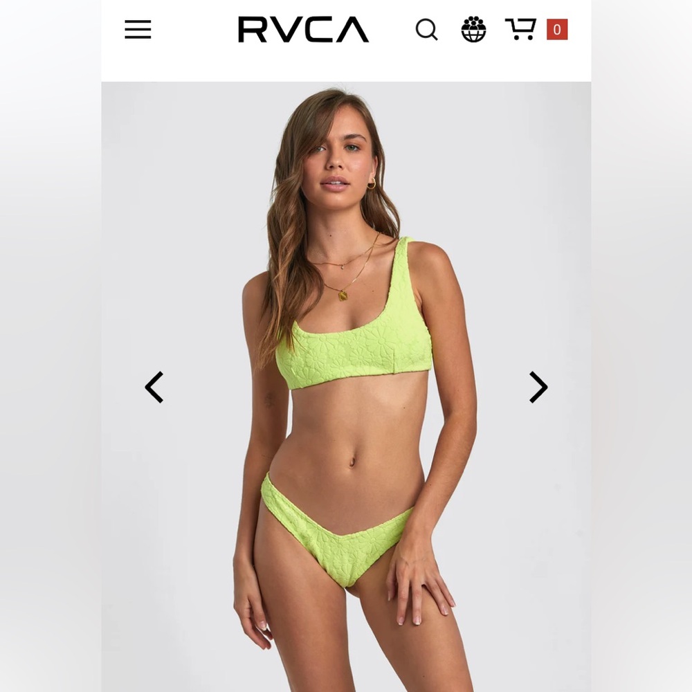 RVCA Dolly Bikini Daiquiri Green Lime Green Yellow S